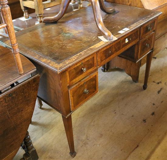 George II style banded mahogany writing table(-)